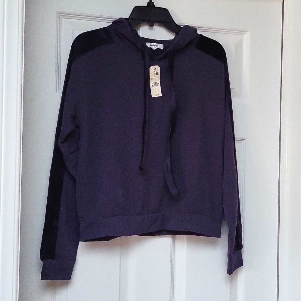 Garage Bubble Hoodie with Velvety Trim In Graphite Size Large, New With Tags!